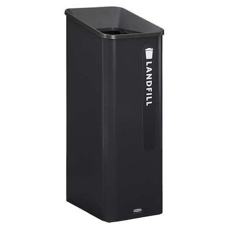 15 gal Square Recycling Can, Flat with Top Opening, Blue/Satin Alum, 1 Openings MPN:2078967