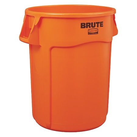 BRUTE 32 gal Round Heavy Duty Plastic Can, Orange, None, Plastic, Not Applicable MPN:2119308