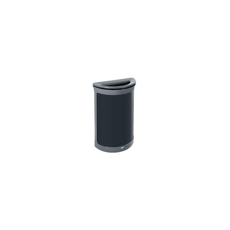 Enhance™ 11 1/2 gal Half-Round Indoor Metal Can, Gray, None, Metal, 11 1/8 in MPN:2172845