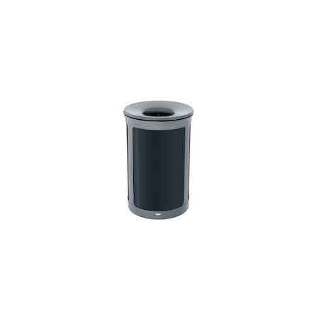 Enhance™ 23 gal Round Indoor Metal Can, Gray, None, Metal, 20 9/16 in MPN:2172849