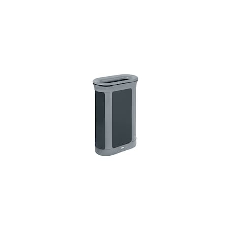 Enhance™ 13 gal Oval Indoor Metal Can, Gray, None, Metal, 11 1/2 in MPN:2172851