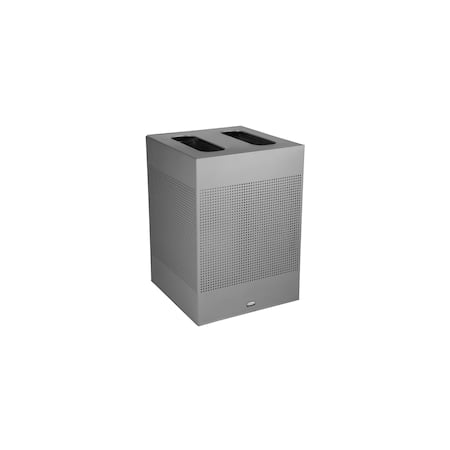 Silhouettes 34 gal Square Indoor Metal Can, Silver, None, Steel, 21 13/16 in MPN:2182675