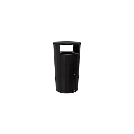 Resist® 45 gal Round Outdoor Can, Black, None, Metal, 29 3/16 in MPN:2184979