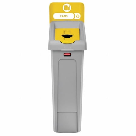 23 gal Rectangular Recycling Station, Flat with Top Opening, Silver Vein/Satin Alum, 1 Openings MPN:2185052