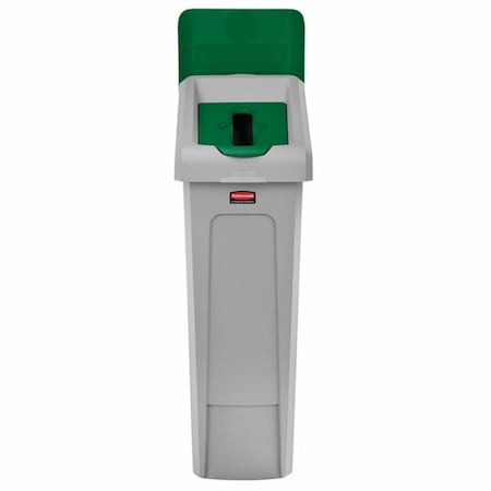 23 gal Rectangular Recycling Station, Flat with Top Opening, Green, 1 Openings MPN:2185054