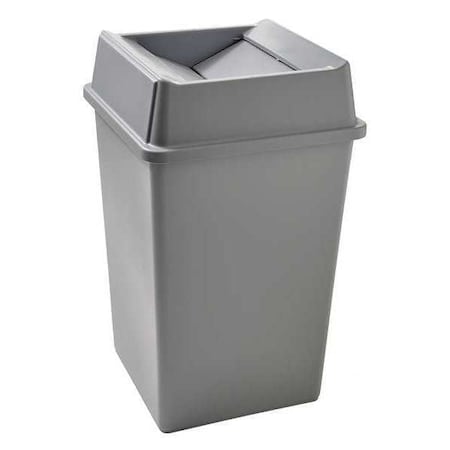 Slim Jim 35 gal Square Slim-Profile Plastic Can, Gray, None, LLDPE, 19 1/2 in MPN:59JM13