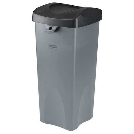 35 gal. Stainless Steel Square Trash Can, Gray MPN:7YA67