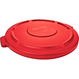 Flat Lid For 44 Gallon Round Trash Container - Red FG264560RED