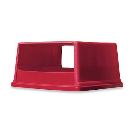 Glutton® 56 gal Trash Can Top, Canopy Red, Resin, 2 Openings 23 in W/Dia MPN:FG256V00RED