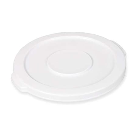 BRUTE® 10 gal Trash Can Lid, Flat White, Resin, 0 Openings 16 in W/Dia MPN:FG260900WHT