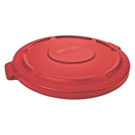 Brute Trash Can Lid, Round, 20 gal Capacity, Resin, Red MPN:FG261960RED