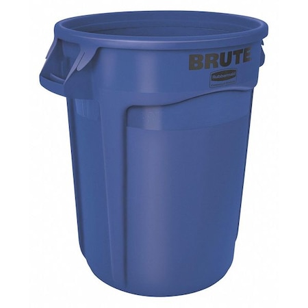 BRUTE 20 gal Round Heavy Duty Plastic Can, Blue, None, Plastic, Not Applicable MPN:FG262000BLUE
