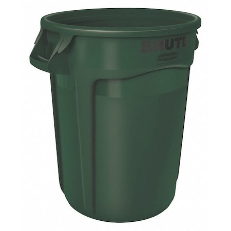 BRUTE 20 gal Round Heavy Duty Plastic Can, Dark Green, None, Plastic, Not Applicable MPN:FG262000DGRN