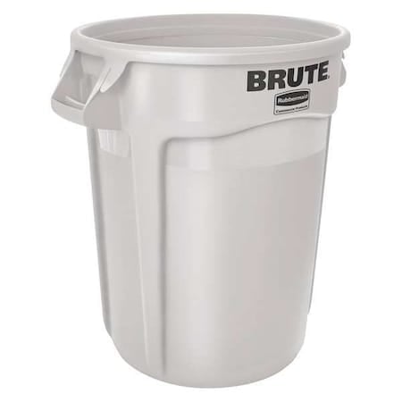 BRUTE 20 gal Round Heavy Duty Plastic Can, White, None, Plastic, Not Applicable MPN:FG262000WHT