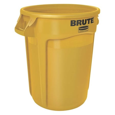 BRUTE 20 gal Round Heavy Duty Plastic Can, Yellow, None, Plastic, Not Applicable MPN:FG262000YEL