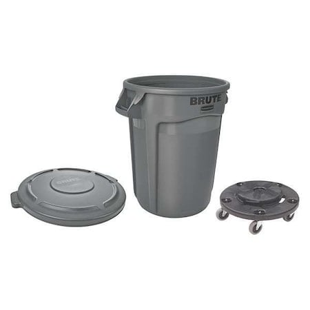 32 gal. Polyethylene Round Trash Can, Gray MPN:FG263100GRAY, FG263200GRAY, FG264000BLA
