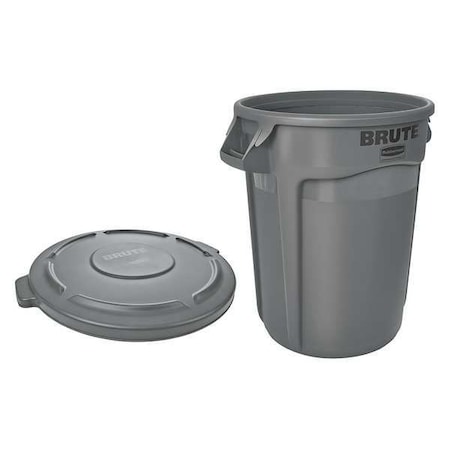 32 gal. Polyethylene Round Trash Can, Gray MPN:FG263200GRAY, FG263100GRAY