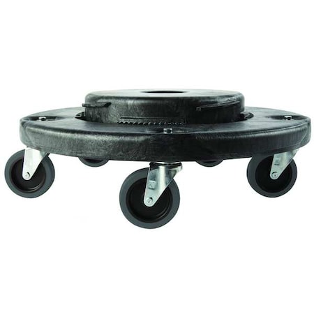 Quiet Container Dolly for BRUTE 20-55 gal Containers 250 lb Load Capacity, 5 Swivel Casters, Black MPN:FG264043BLA
