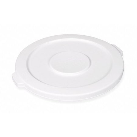BRUTE® 44 gal Trash Can Lid, Flat White, Resin, 0 Openings 24 1/2 in W/Dia MPN:FG264560WHT