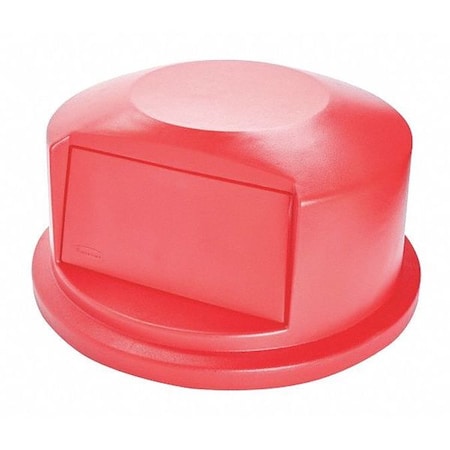 BRUTE® 44 gal Trash Can Lid, Dome with Push Door Red, Resin, 1 Openings 24 3/4 in W/Dia MPN:FG264788RED