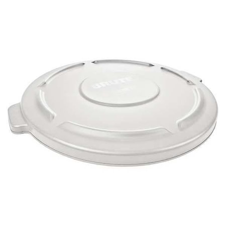 BRUTE® 55 gal Trash Can Lid, Flat White, Resin, 0 Openings 26 3/4 in W/Dia MPN:FG265400WHT