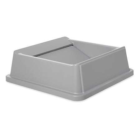 Untouchable® 35 gal, 50 gal Trash Can Lid, Swing Gray, Resin, 1 Openings 20 1/4 in W/Dia MPN:FG266400GRAY