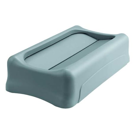 Slim Jim® 23 gal Trash Can Lid, Swing Gray, Resin, 1 Openings 11 1/4 in W/Dia MPN:FG267360GRAY
