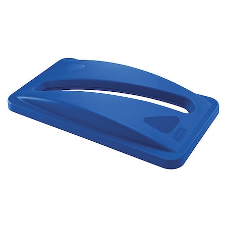 Slim Jim® 23 gal Recycling Lid, Dome Blue, Resin, 1 Openings 11 1/2 in W/Dia MPN:FG270388BLUE