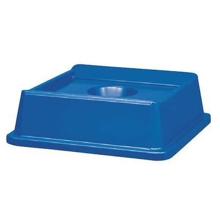 Untouchable® 35 gal Bottle and Can Recycling Top, Dome Blue, Resin, 1 Openings 20 in W/Dia MPN:FG279100DBLUE