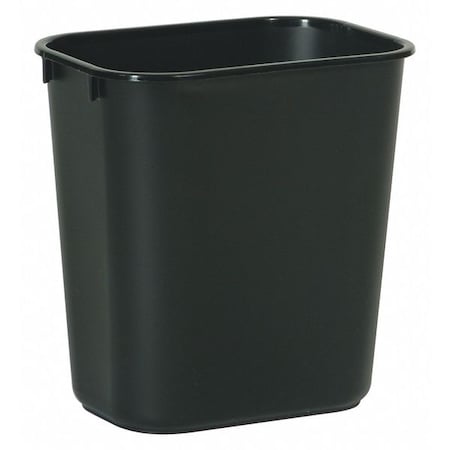 Deskside 3 gal Rectangular Indoor Plastic Can, Black, None, Plastic, 8 1/4 in MPN:FG295500BLA