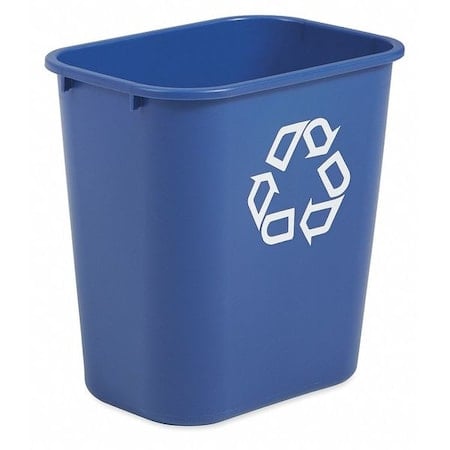 Recycling Wastebasket, Blue, 3 1/4 gal Capacity, 10 1/2 in W, 12 in H, Recycle Symbol MPN:FG295573BLUE