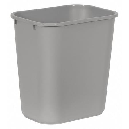 Rectangular Wastebasket, 7 gal, LLDPE, Open Top, Plastic, Gray MPN:FG295600GRAY