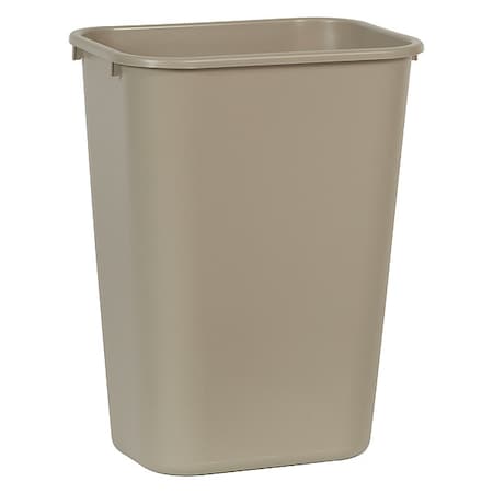 Deskside 10 gal Rectangular Indoor Plastic Can, Beige, None, Plastic, 11 in MPN:FG295700BEIG