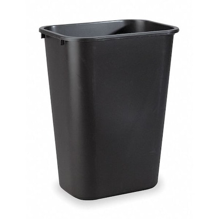 Deskside 10 gal Rectangular Indoor Plastic Can, Black, None, Plastic, 11 in MPN:FG295700BLA