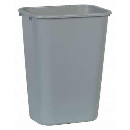 Deskside 10 gal Rectangular Indoor Plastic Can, Gray, None, Plastic, 11 in MPN:FG295700GRAY