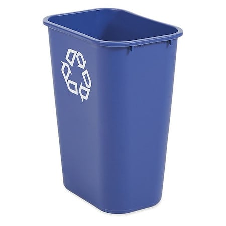 28 qt. Rectangular Recycling Bin, Open Top, Blue, Polyethylene, 1 Openings MPN:FG295773BLUE