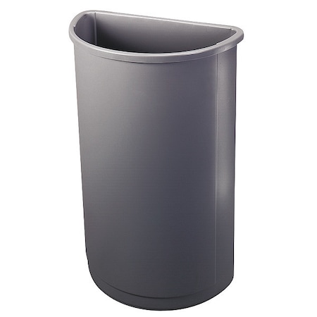 Untouchable® 21 gal Half-Round Indoor Plastic Can, Gray, None, Plastic, Not Applicable MPN:FG352000GRAY