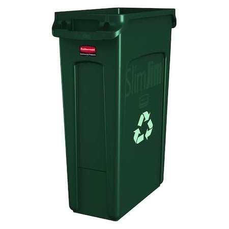 Rectangular Recycling Bin, Green, 11