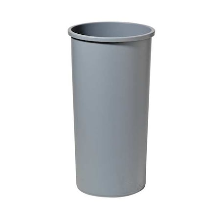 Untouchable® 22 gal Round Indoor Plastic Can, Gray, None, Plastic, Not Applicable MPN:FG354600GRAY