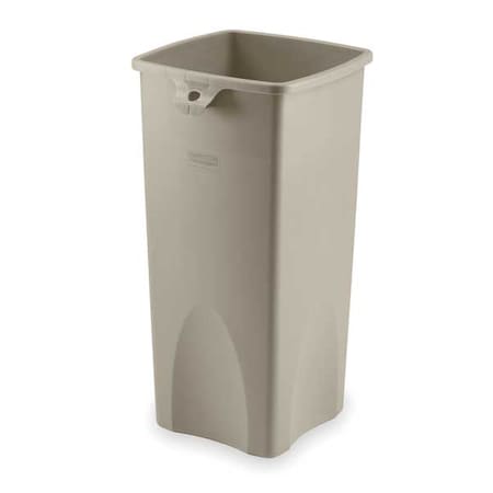 Untouchable® 23 gal Square Heavy Duty Plastic Can, Beige, None, Plastic, 15 1/2 in MPN:FG356988BEIG
