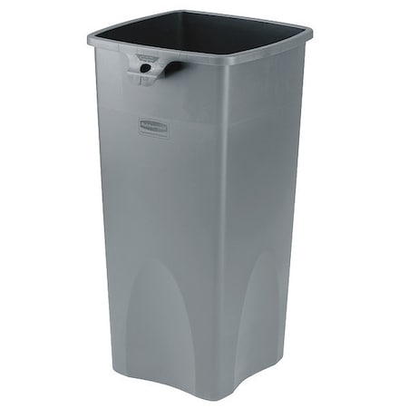 Untouchable® 23 gal Square Indoor Plastic Can, Gray, None, Plastic, 15 1/2 in MPN:FG356988GRAY