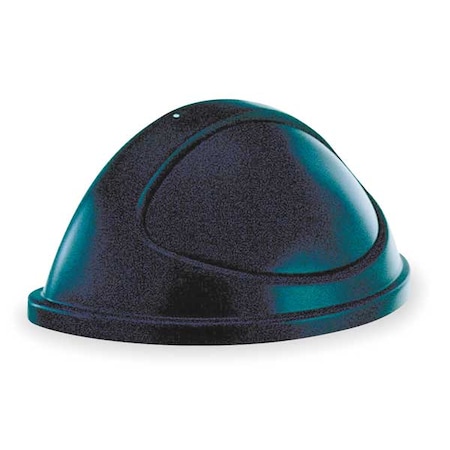 Untouchable® 21 gal Trash Can Lid, Dome with Push Door Black, Plastic, 1 Openings 12 1/2 in W/Dia MPN:FG362000BLA
