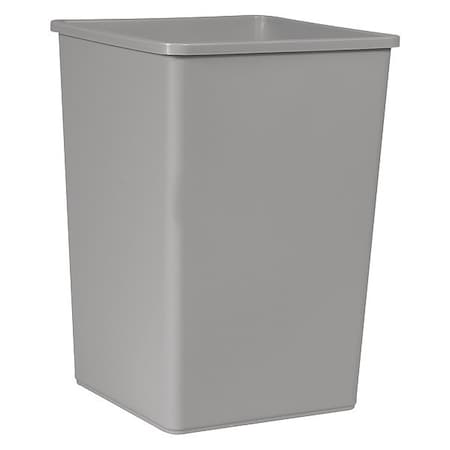 Untouchable® 35 gal Square Indoor Plastic Can, Gray, None, Plastic, 19 1/2 in MPN:FG395800GRAY