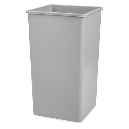 Untouchable® 50 gal Square Indoor Plastic Can, Gray, None, Plastic, 19 1/2 in MPN:FG395900GRAY
