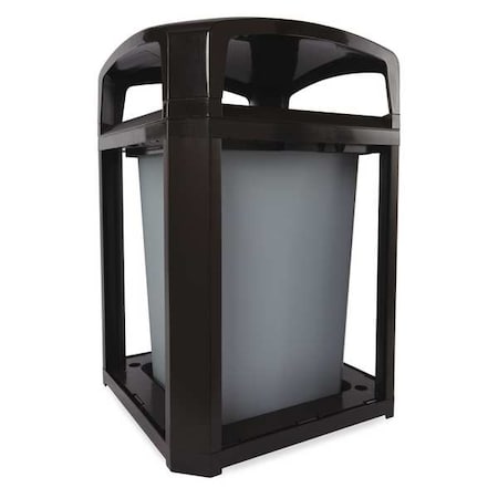 Landmark Series® 35 gal Square Outdoor Can, Black, None, Plastic, 26 in MPN:FG397000BLA