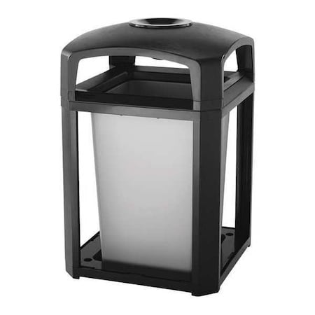Landmark Series® 35 gal Square Outdoor Can, Black, None, Plastic, 26 in MPN:FG397001BLA