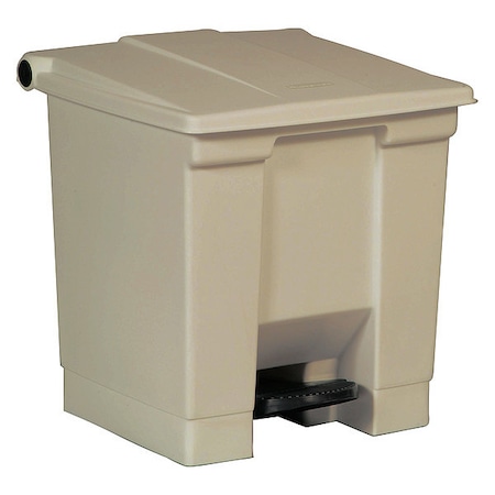 Step-On Containers 8 gal Rectangular Step-On Can, Beige, Foot Pedal, Plastic, 15 3/4 in MPN:FG614300BEIG