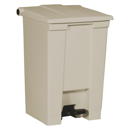 Step-On Containers 12 gal Rectangular Step-On Can, Beige, Foot Pedal, Plastic, 15 3/4 in MPN:FG614400BEIG