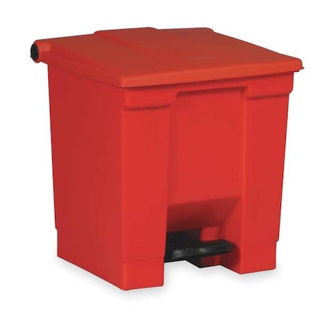 Step-On Containers 12 gal Rectangular Step-On Can, Red, Foot Pedal, Plastic, 15 3/4 in MPN:FG614400RED