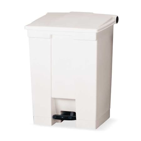 Step-On Containers 12 gal Rectangular Step-On Can, White, Foot Pedal, Plastic, 15 3/4 in MPN:FG614400WHT